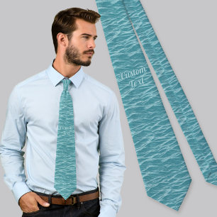 Cravate Motif de vagues d'océan turquoise