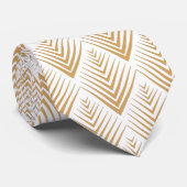 Cravate Motif de ventilateur Gold on White Art Déco (Roulé)