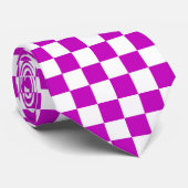 Cravate Motif de vérification À damiers blanc violet (Roulé)
