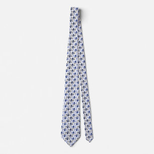 Cravate Motif de vin noir et bleu