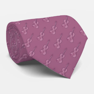 Cravate Motif de violon - Rose rose
