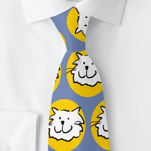 Cravate Motif de visage drôle de chat design