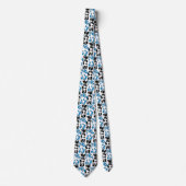 Cravate Motif de vitrail teinté bleu noir (Devant)