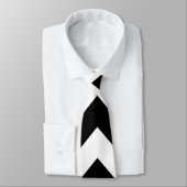 Cravate Motif de zigzag noir et blanc de Chevron (Attaché)