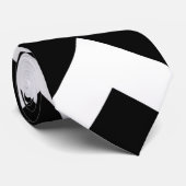 Cravate Motif de zigzag noir et blanc de Chevron (Roulé)