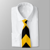 Cravate Motif de zigzag noir et jaune de Chevron (Attaché)