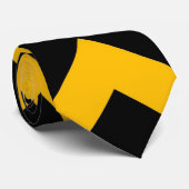 Cravate Motif de zigzag noir et jaune de Chevron (Roulé)