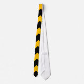 Cravate Motif de zigzag noir et jaune de Chevron (Dos)