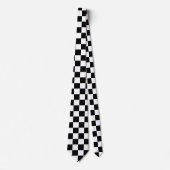 Cravate Motif d'échecs noir et blanc (Devant)