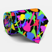 Cravate Motif d'éclaboussure de guitare (Roulé)