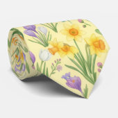 Cravate Motif d'éclosion printanière (Roulé)