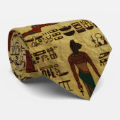 Cravate Motif décoratif égyptien de hiéroglyphes (Roulé)