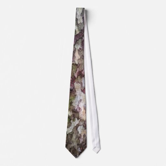 Cravate Motif d'écorce camouflée vert et brun (Devant)