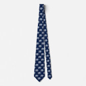 Cravate Motif d'éléphant gris bleu (Devant)