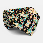 Cravate Motif d'éléphants indiens colorés mignons (Roulé)