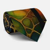 Cravate Motif d'encre d'alcool multicouche complexe (Roulé)