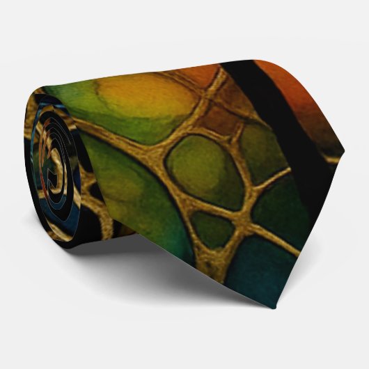 Cravate Motif d'encre d'alcool multicouche complexe (Roulé)