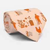 Cravate Motif d'entreprise agricole orange (Roulé)