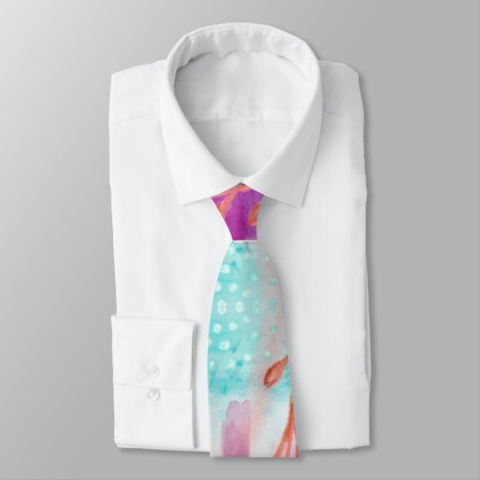 Cravate Motif d'entreprise moderne Résumé Rose bleu (Attaché)