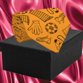 Cravate Motif d'équipement de football orange