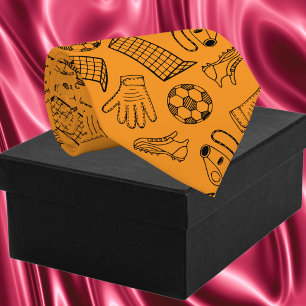 Cravate Motif d'équipement de football orange