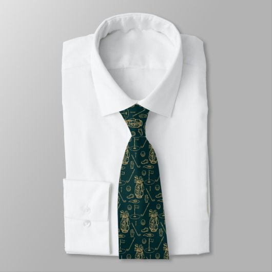 Cravate Motif d'équipement de golf (Attaché)