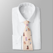Cravate Motif des animaux plats automne/automne (Attaché)