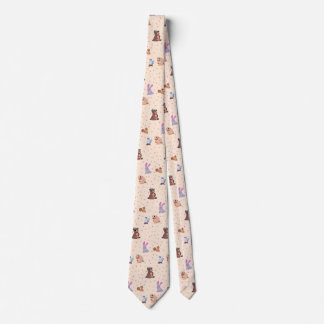 Cravate Motif des animaux plats automne/automne