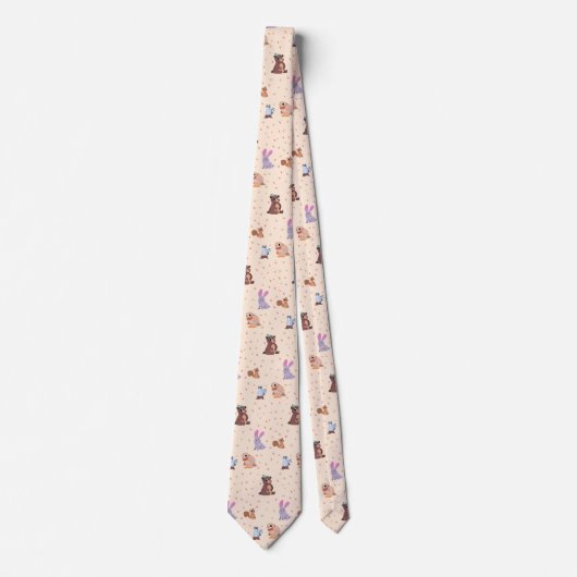 Cravate Motif des animaux plats automne/automne (Devant)