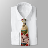 Cravate motif des chats Maneki-neko (Attaché)