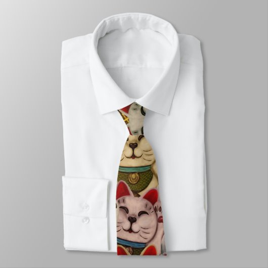Cravate motif des chats Maneki-neko (Attaché)