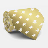 Cravate Motif des chevaux de course | Jockey Graphic Gold (Roulé)