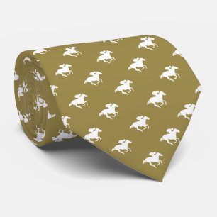 Cravate Motif des chevaux de course  Or graphique