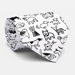 Cravate Motif des chiens noirs et blancs  Cool Canine Love