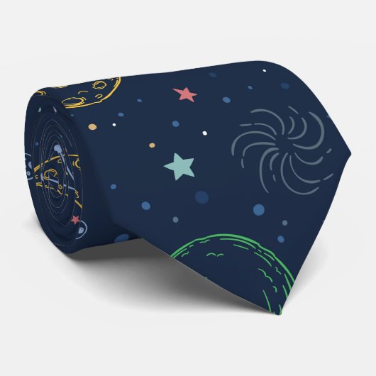 Cravate Motif des éléments spatiaux (Roulé)