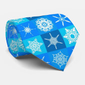 Cravate Motif des flocons bleus (Roulé)