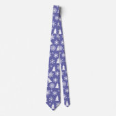 Cravate Motif des flocons de neige et des pins (Devant)