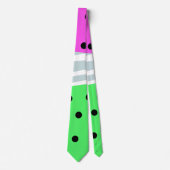 Cravate motif des points et bandes asymétriques, abstrait (Devant)