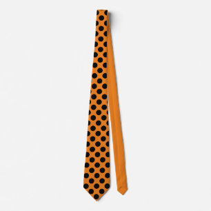 Cravate Motif des Pois d'Orange noir