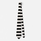 Cravate Motif des rayures d'arbitre noir et blanc (Devant)