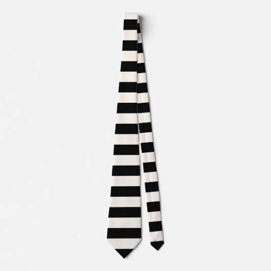 Cravate Motif des rayures d'arbitre noir et blanc (Devant)