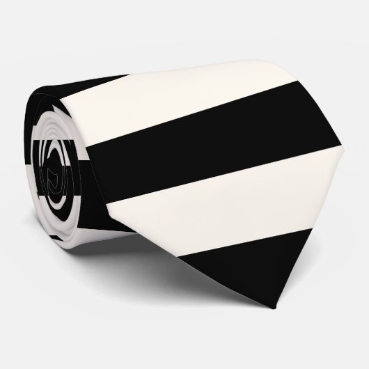 Cravate Motif des rayures d'arbitre noir et blanc (Roulé)