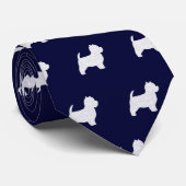 Cravate Motif des silhouettes du Terrier blanc West Highla (Roulé)