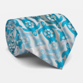 Cravate Motif des tortues marines de couleur fantôme (Roulé)
