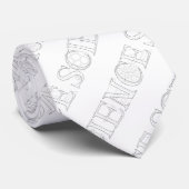 Cravate Motif d'esquisse de typographie scientifique (Roulé)