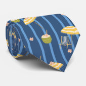 Cravate Motif d'essentiels de plage d'été (2) (Roulé)