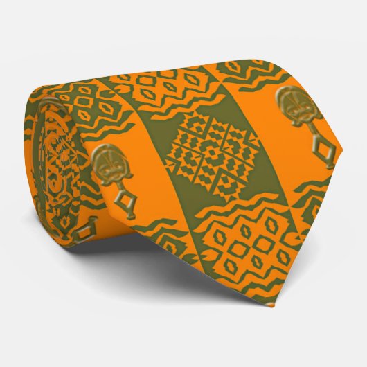 Cravate motif d'ethnie africaine (Roulé)