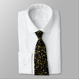 Cravate Motif d'étoiles brillantes d'or