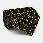 Cravate Motif d'étoiles brillantes d'or (Roulé)