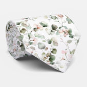 Cravate Motif d'eucalyptus à l'aquarelle (Roulé)
